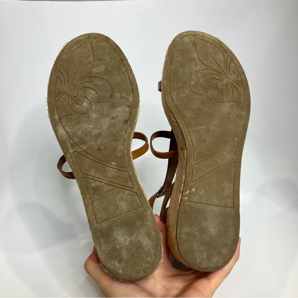Franco Sarto Pana espadrille platform wedge sandals tan cream women’s size 10 - Picture 6 of 9